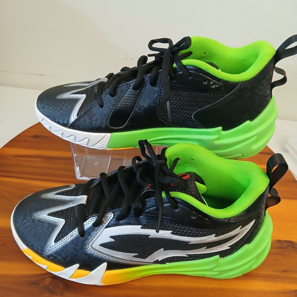 Puma Scoot Zeros 2K GS Kids 7 Black Green Basketball Shoes Sneakers 309866-01